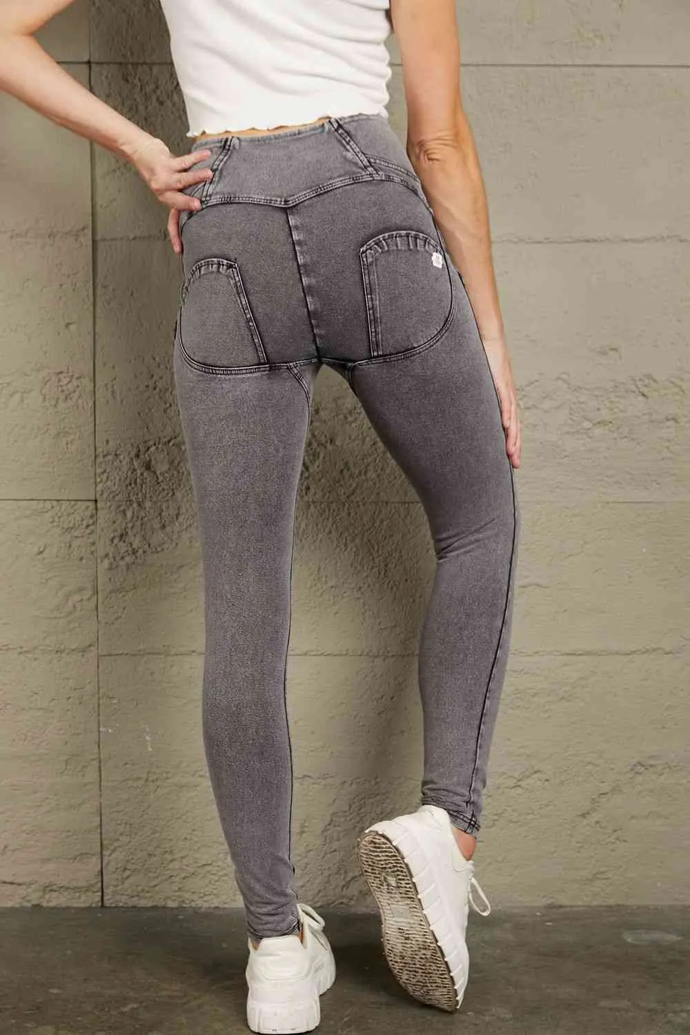 Semi-Total Trainer Skinny Jeans with Pockets