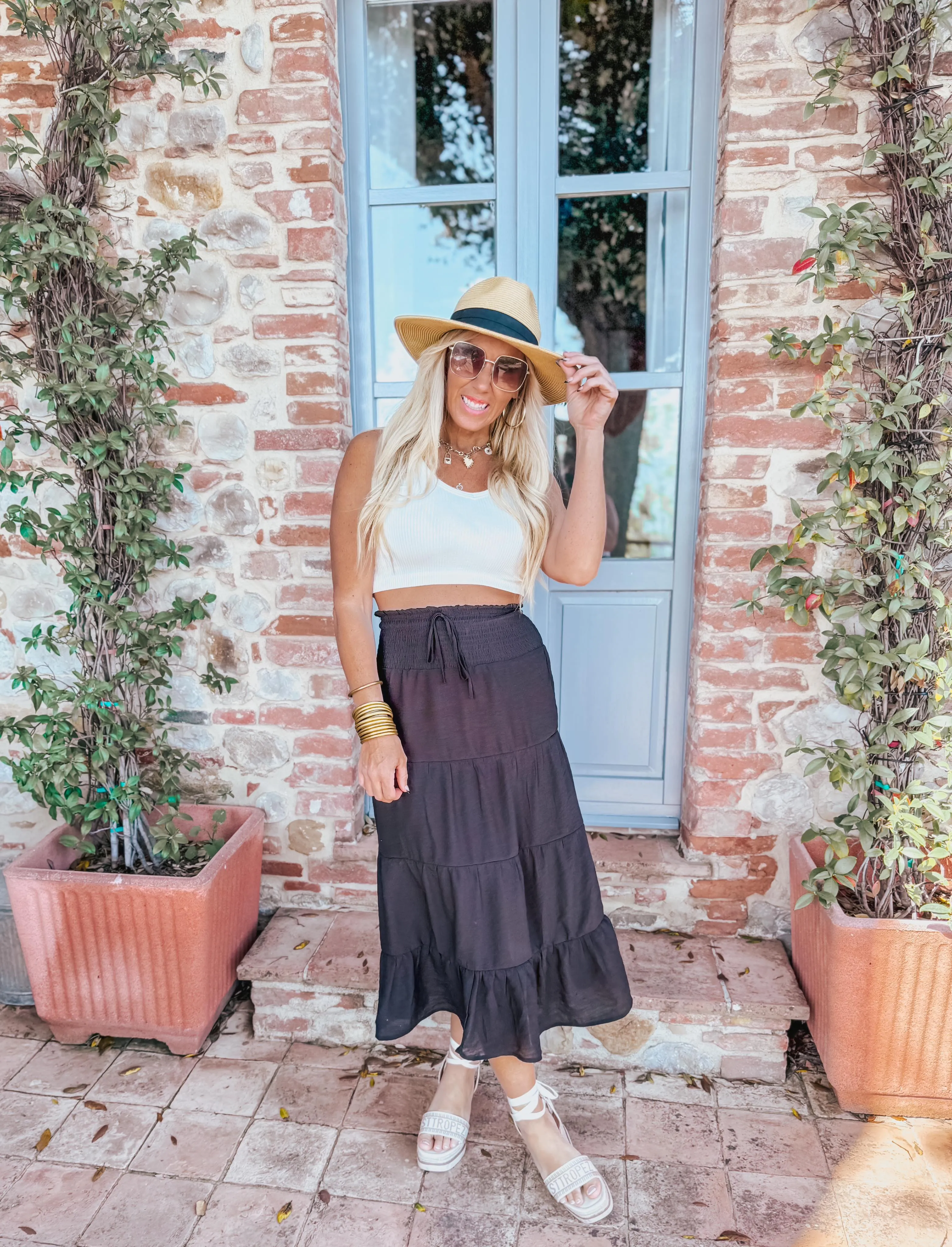 Serenaded by the City Smocked Maxi Skirt - Final Sale**