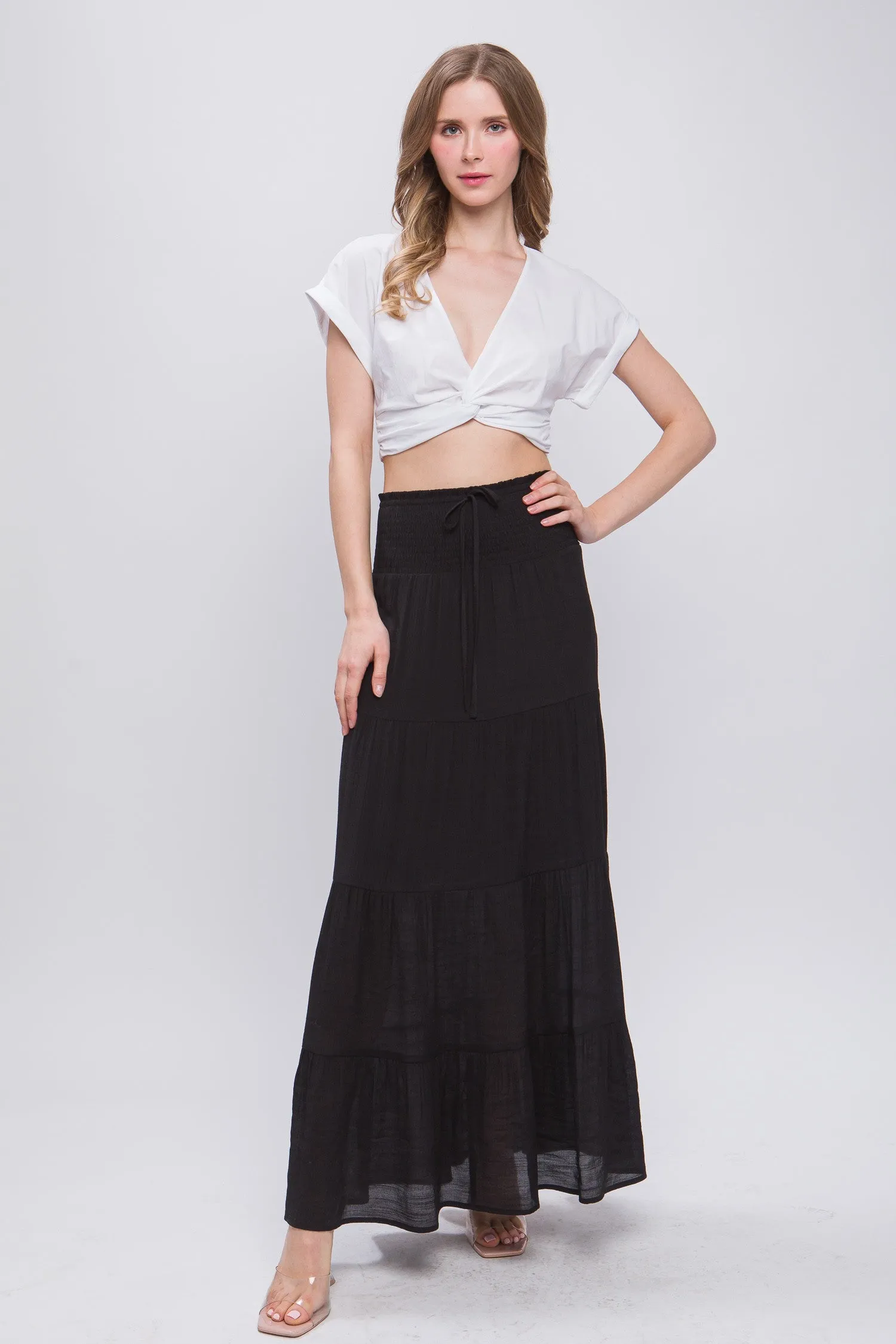 Serenaded by the City Smocked Maxi Skirt - Final Sale**