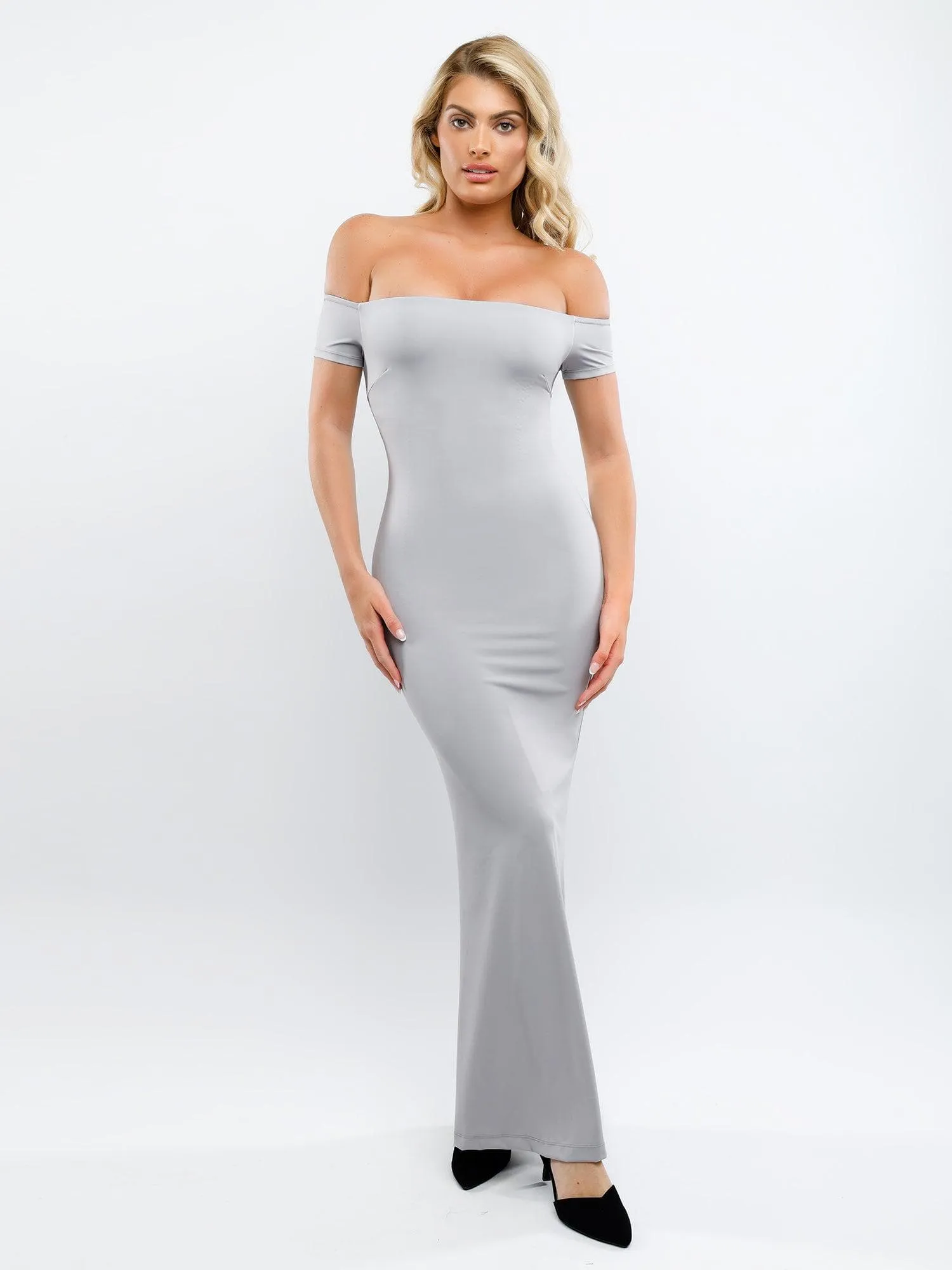 Shapewear Off-Shoulder Tummy Control Smoothing Maxi Dress For Insiders