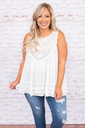 Sweet Charm Tank, Ivory