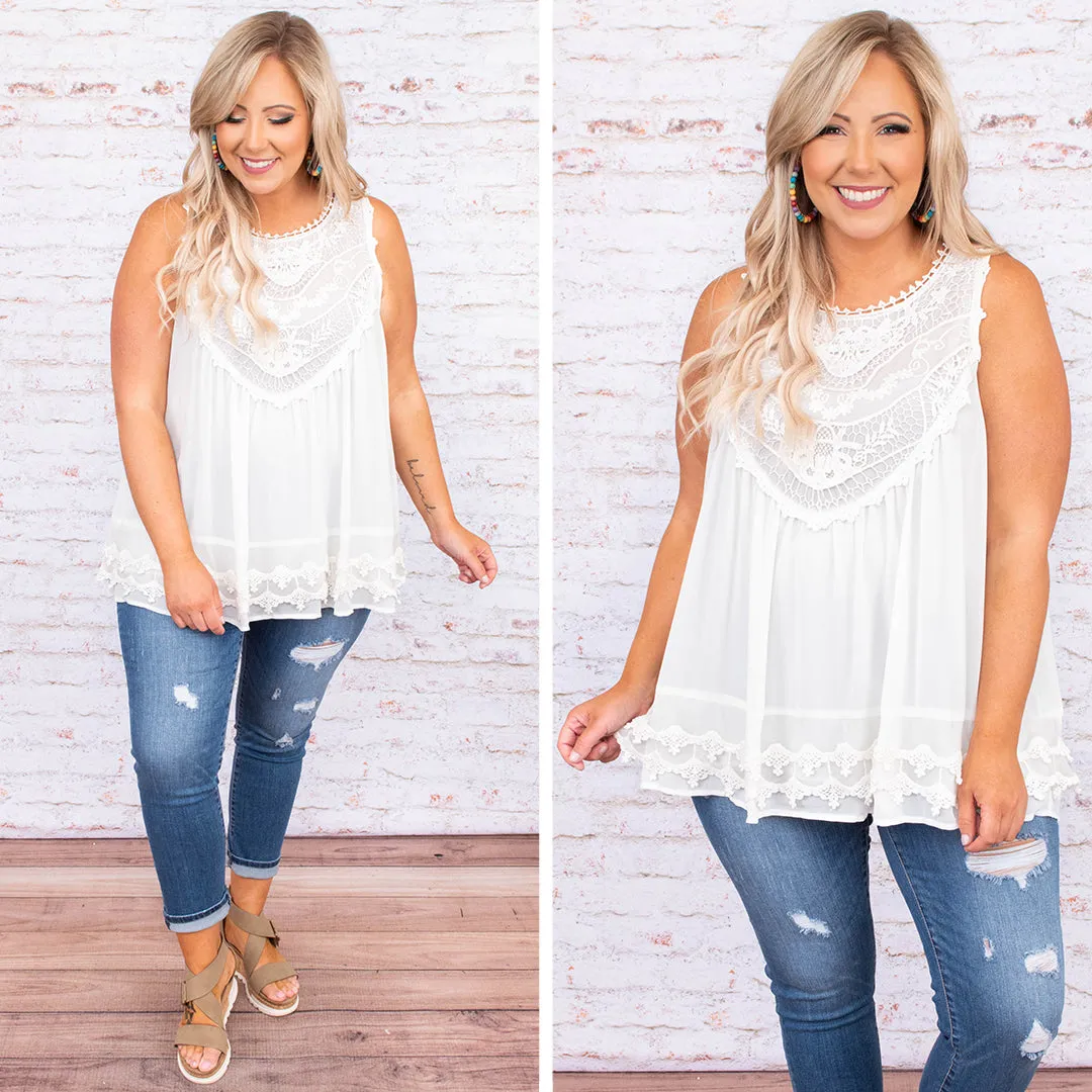 Sweet Charm Tank, Ivory