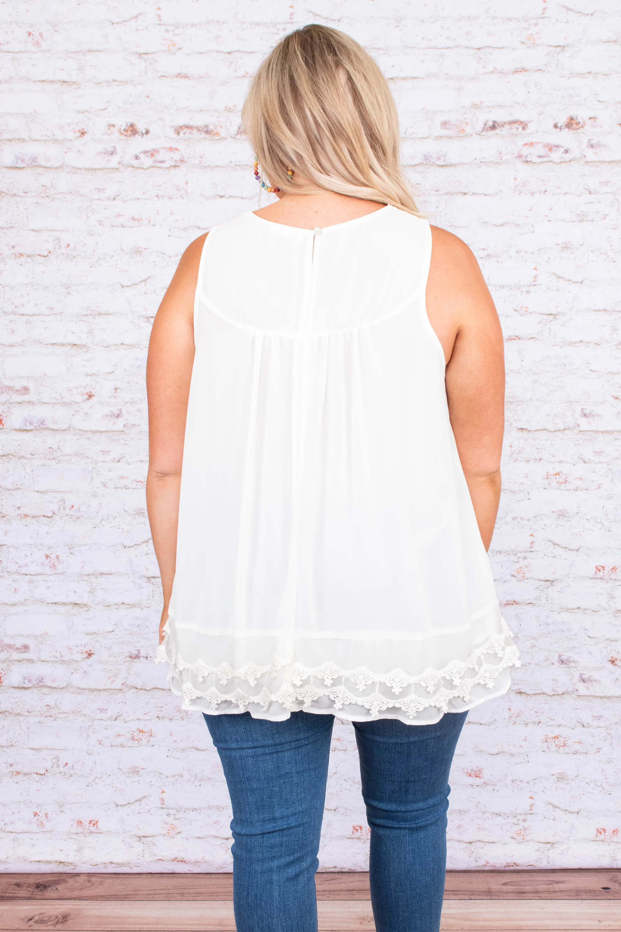 Sweet Charm Tank, Ivory