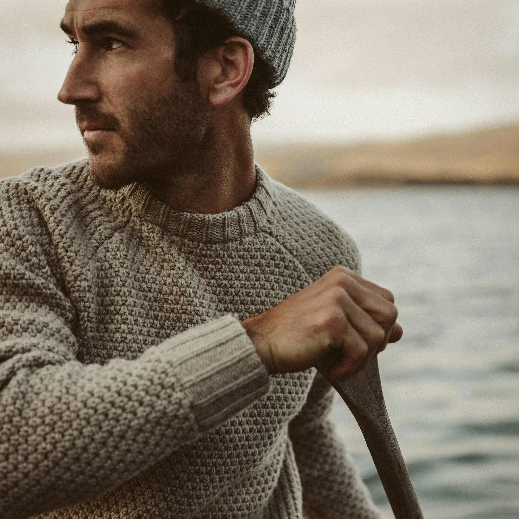 The Fisherman Sweater in Natural Melange