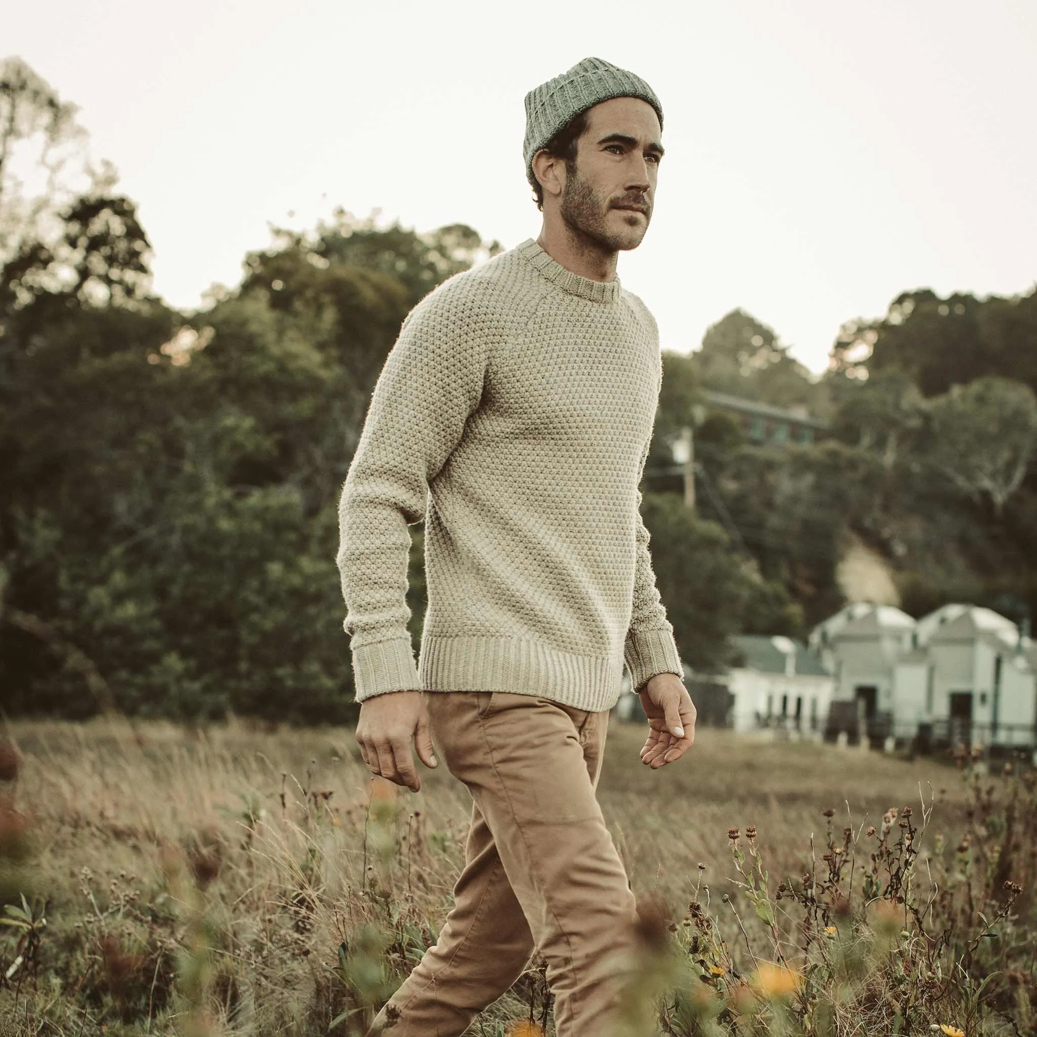 The Fisherman Sweater in Natural Melange