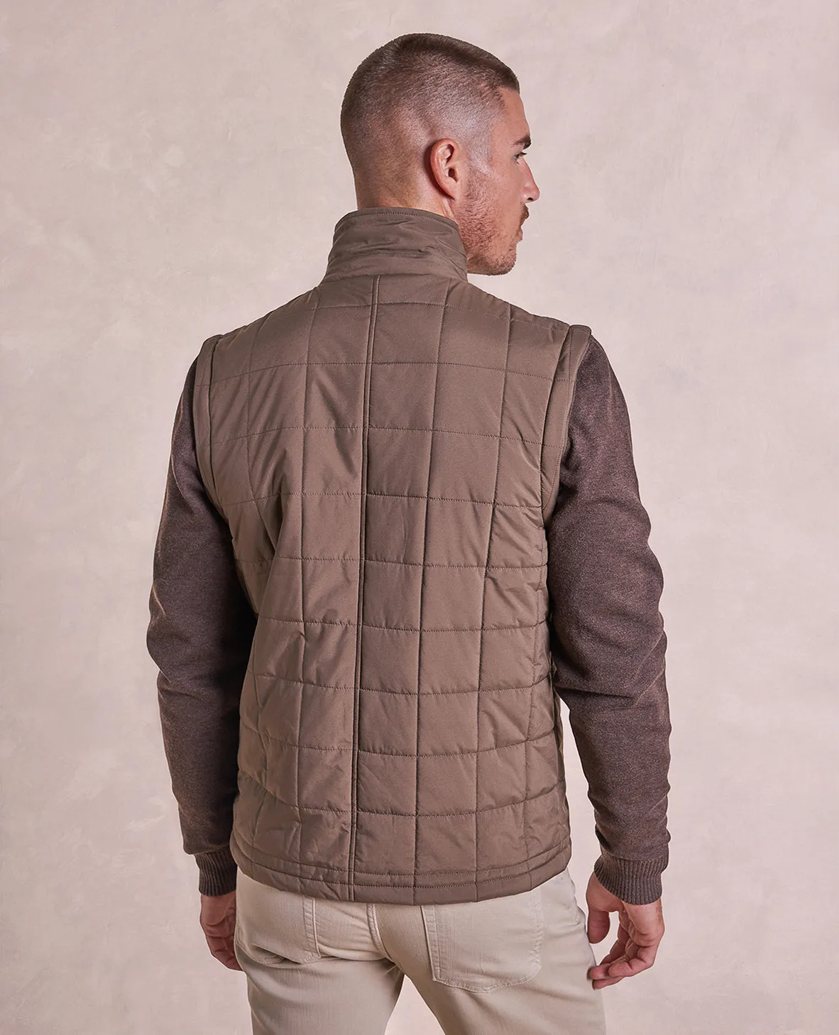 The Rhett - Nylon Vest w/Removable Knit Sleeves - Teak