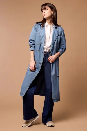 Tri 5558O Denim Trench Coat Dress