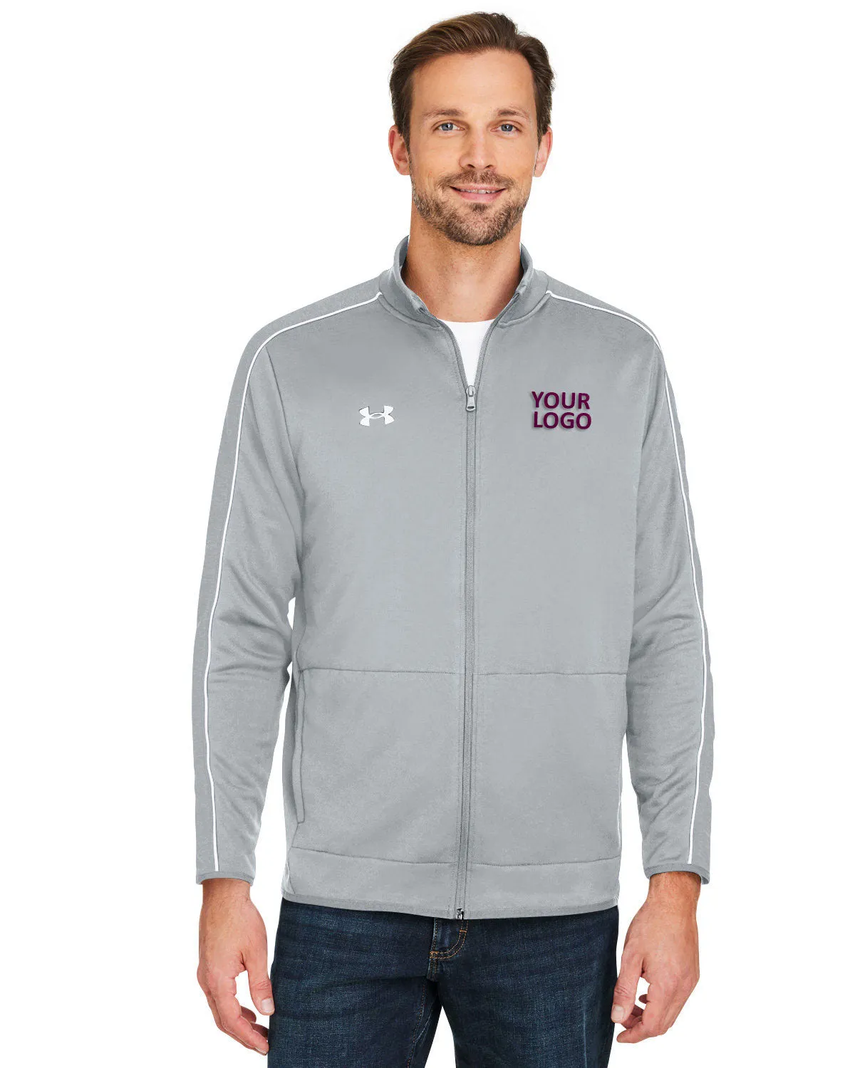 Under Armour Mens Command 2.0 Custom Full-Zips, Medium Grey