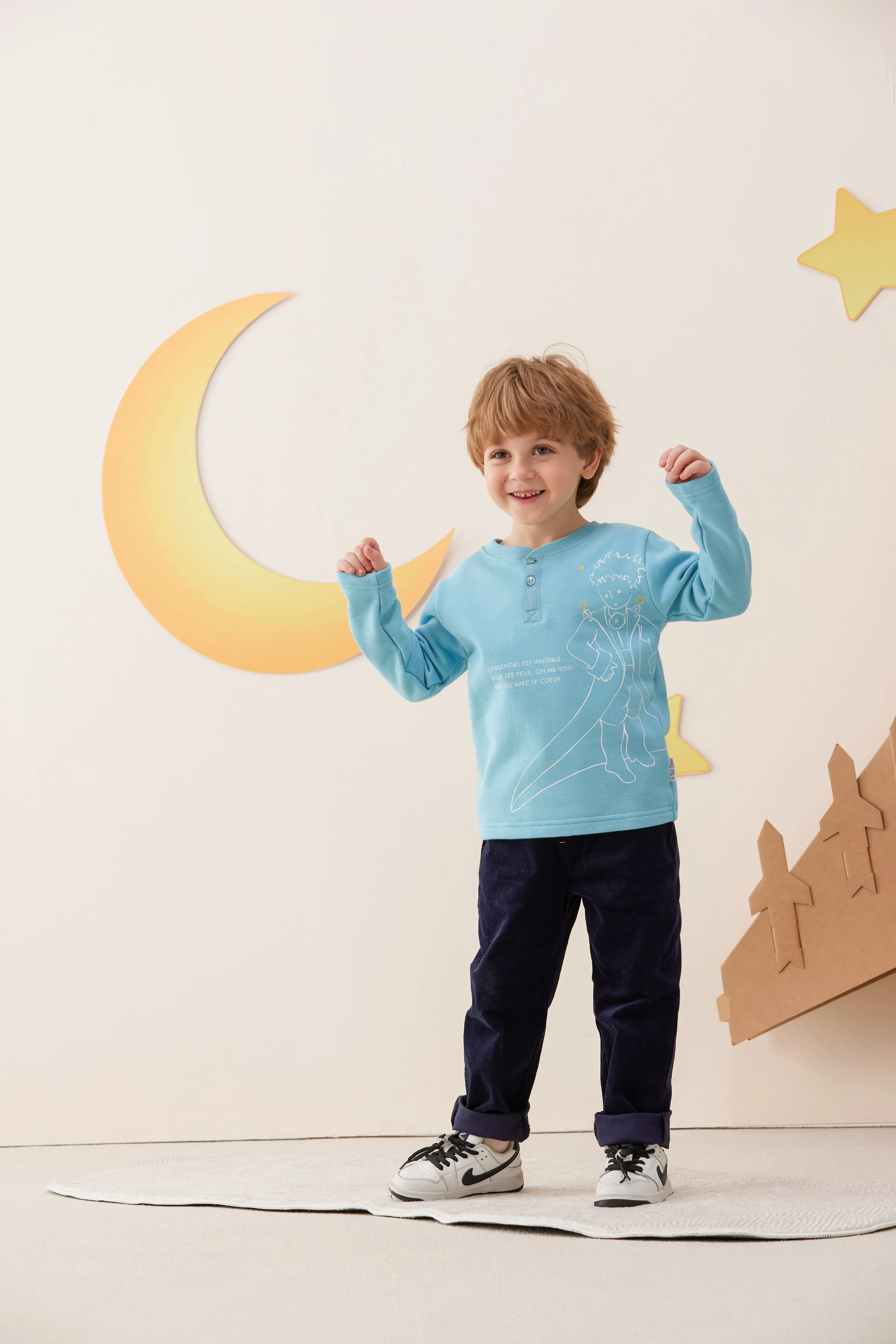 Vauva x Le Petit Prince - Boys Sweater & T-shirt (2 piece Set/Blue)