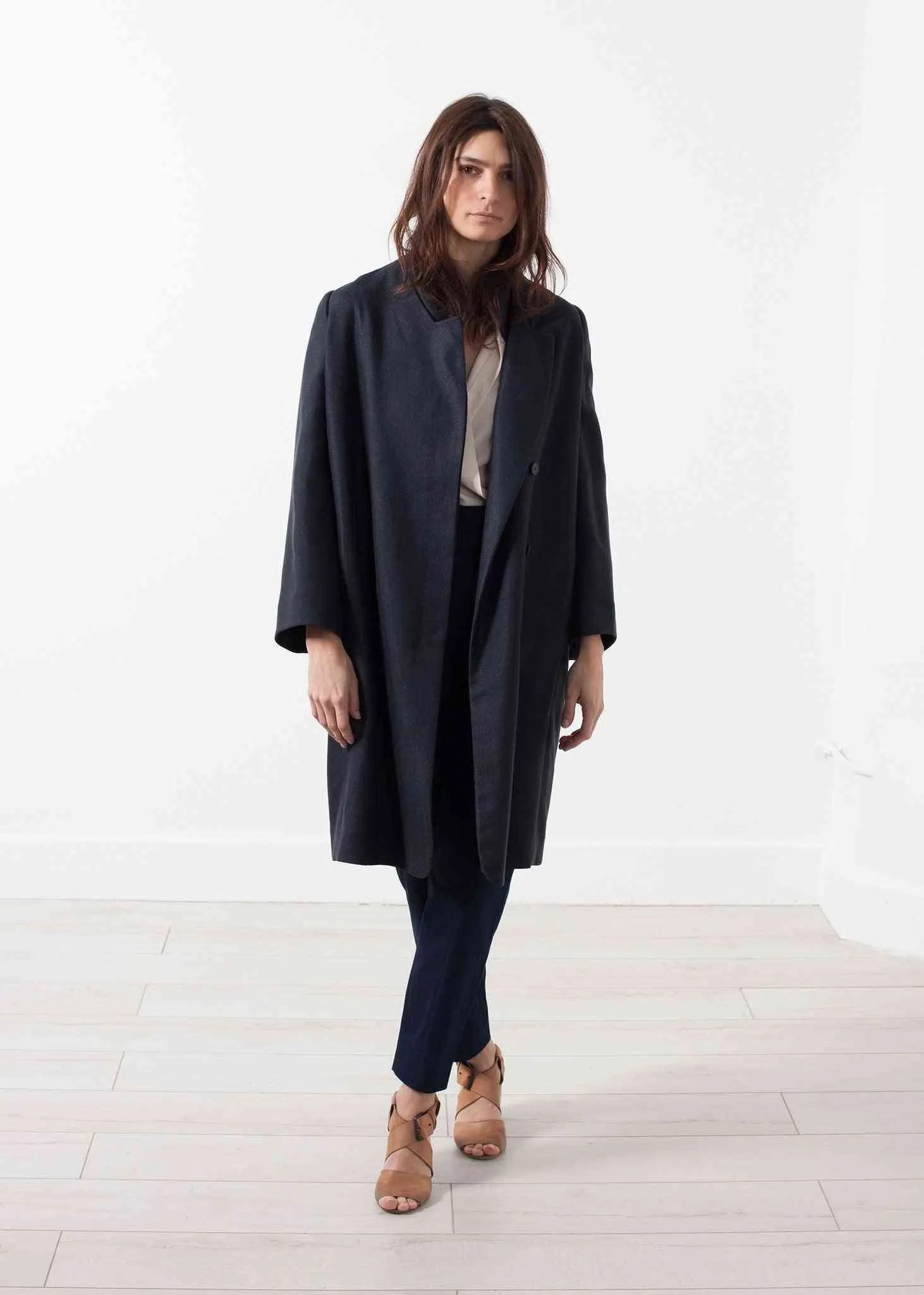 Woven Pleat Back Coat