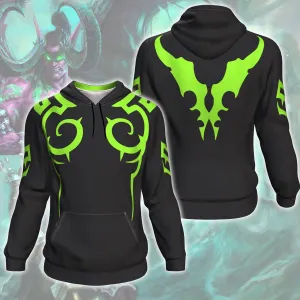 WoW Illidan Stormrage All Over Print Pullover Hoodie