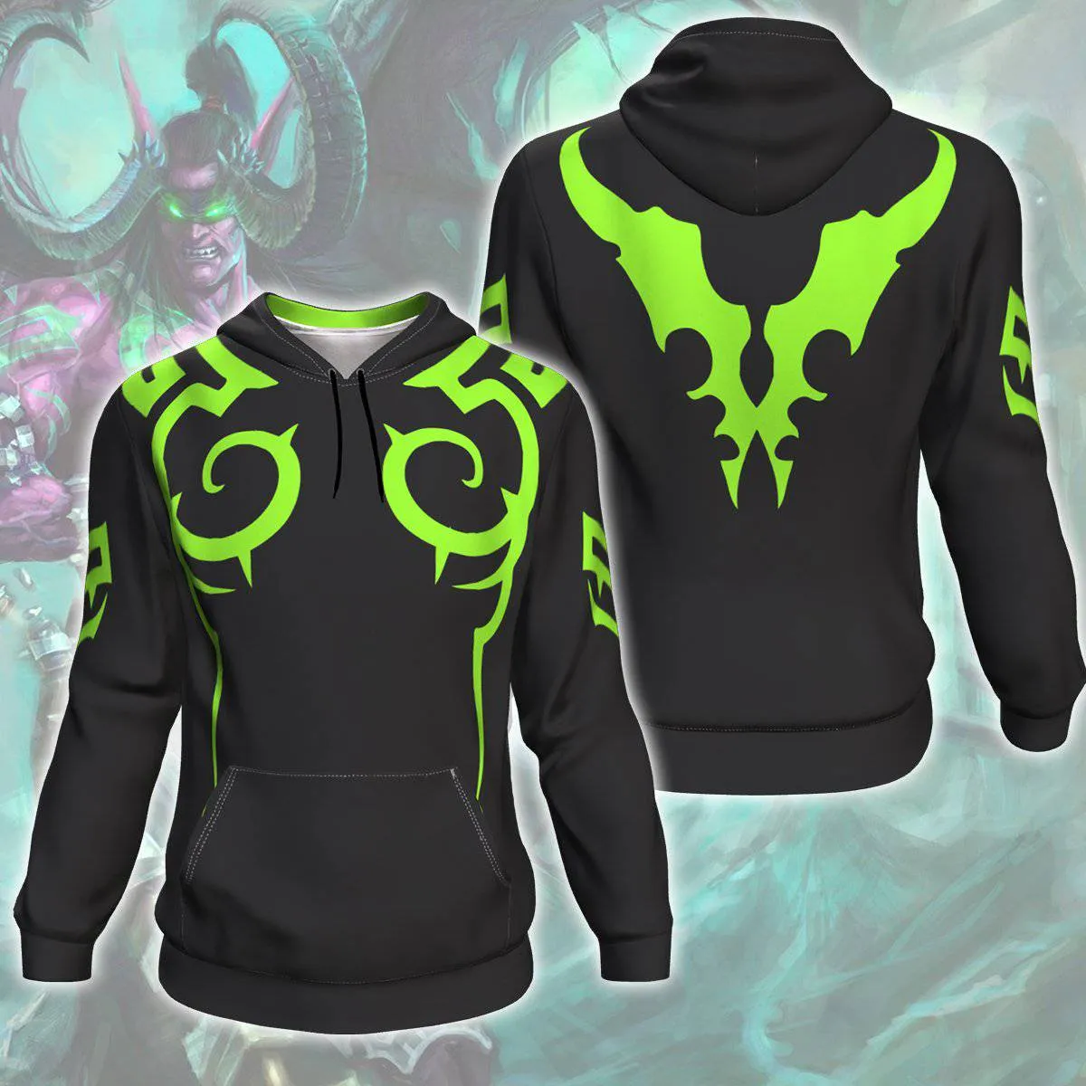 WoW Illidan Stormrage All Over Print Pullover Hoodie